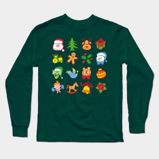 Merry Christmas all stars characters ready for the joyful celebration Long Sleeve T-Shirt